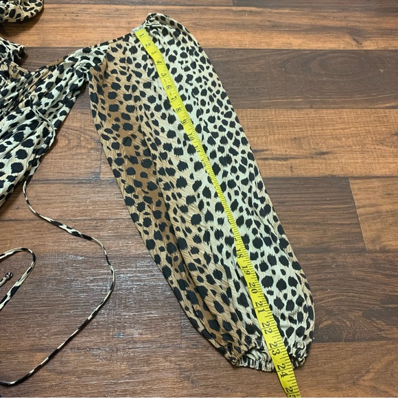 Claire Sandra by Lucie Ann Leopard Dress Size 32 Long Sleeves Style Nightgown - Picture 7 of 9